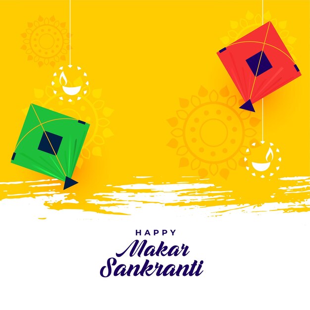 Saludo del festival de cometas voladoras makar sankranti