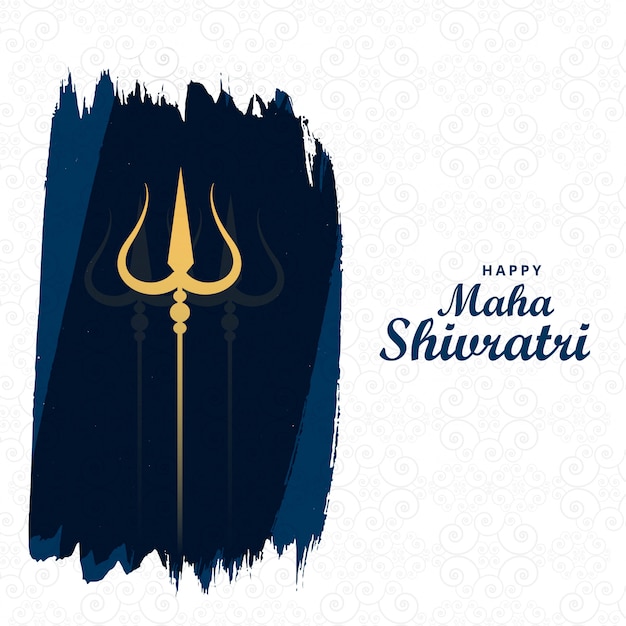 Vector gratuito saludo del festival para la tarjeta maha shivratri