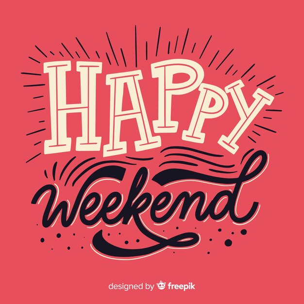 Saludo fin de semana plano