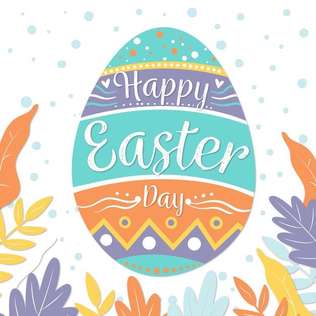 Saludo de papel tapiz feliz día plano de pascua