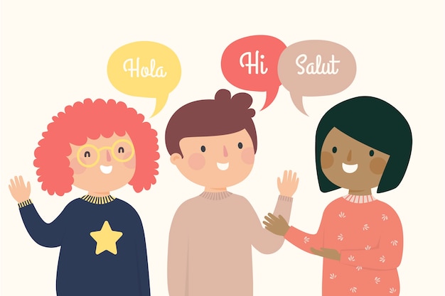 Saludo a personas en diferentes idiomas.