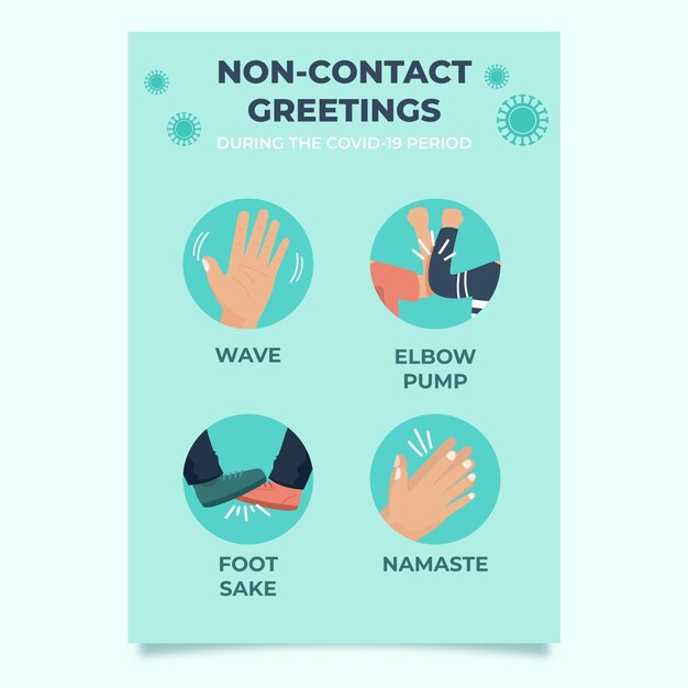 Saludos sin contacto en formato póster