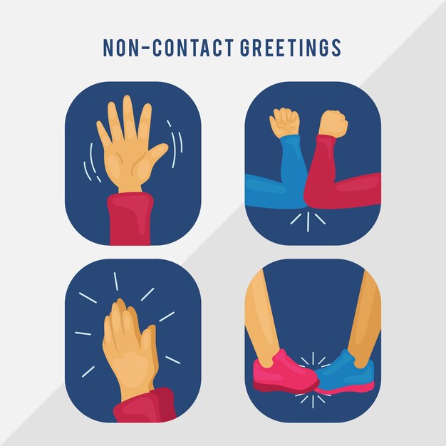 Saludos sin contacto para protección
