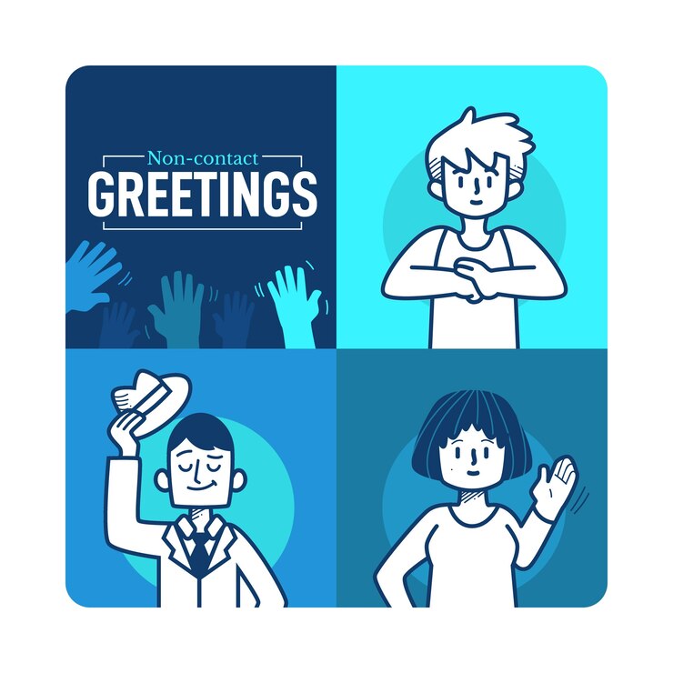 Vector gratuito saludos sin contacto