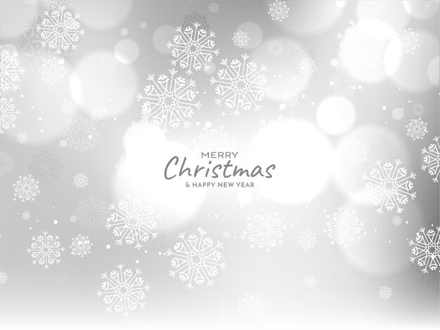 Saludos de feliz Navidad de color gris brillante bokeh