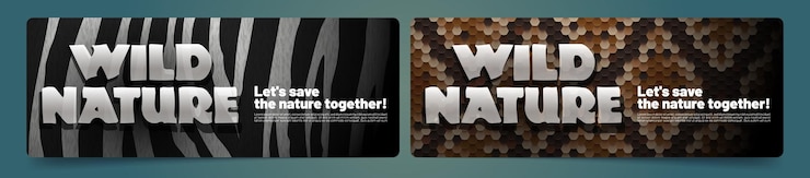 Vector gratuito salvemos juntos la naturaleza salvaje promoción de banners