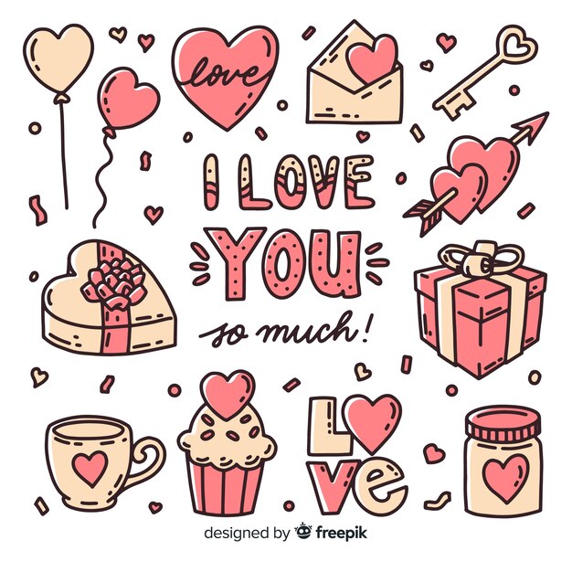 San Valentín objetos de regalo y dulces