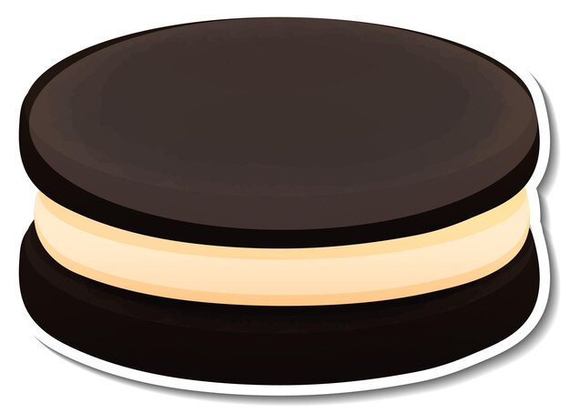 Sándwich de galletas negras con crema al estilo de las caricaturas