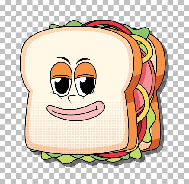 Sandwich personaje de dibujos animados aislado