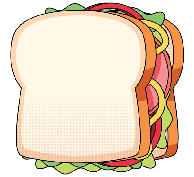 Vector gratuito sandwich sobre fondo blanco