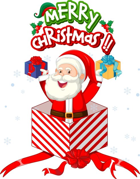 Santa Claus y caja de regalo de Navidad