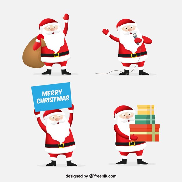 Santa claus en distintas posturas 