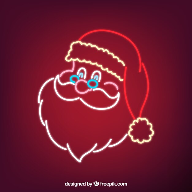 Santa claus de luces de neón