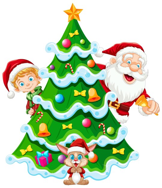 Santa Elf y los renos celebran la Navidad