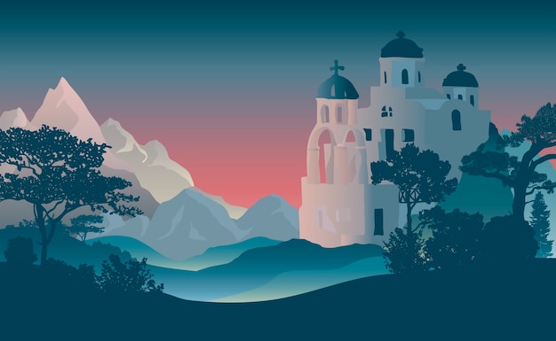 Santorini Cycladic casas diseño vector diseño