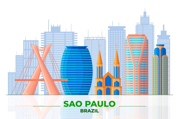 Vector gratuito sao paulo y varios edificios.