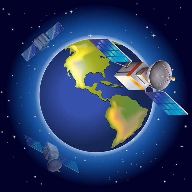 Satélites que rodean el planeta.