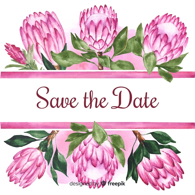 Vector gratuito save the date en acuarela