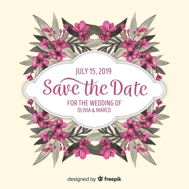 Save the date en acuarela