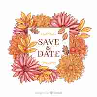 Vector gratuito save the date floral acuarela