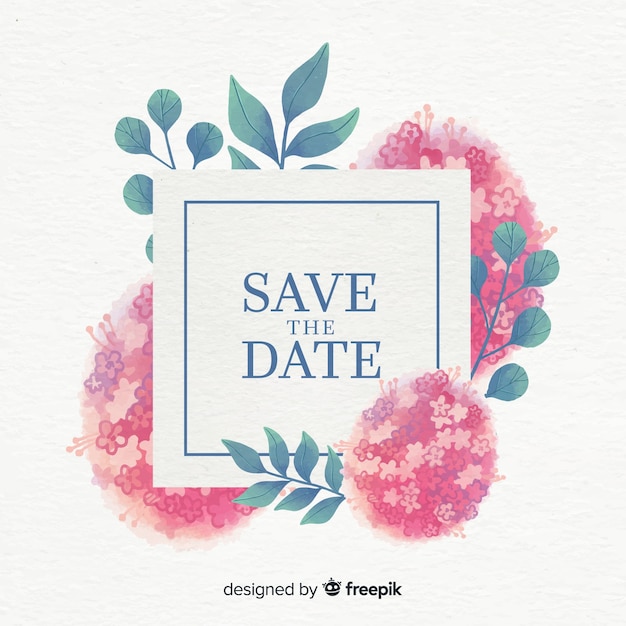 Save the date floral acuarela