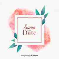 Vector gratuito save the date de flores en acuarela