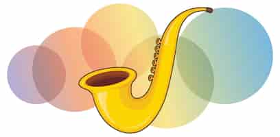 Vector gratuito un saxofón sobre fondo de color.