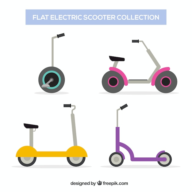 Scooters modernos con diseño plano