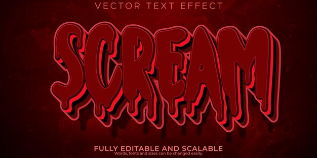 Scream efecto de texto editable estilo de texto muerto y aterrador
