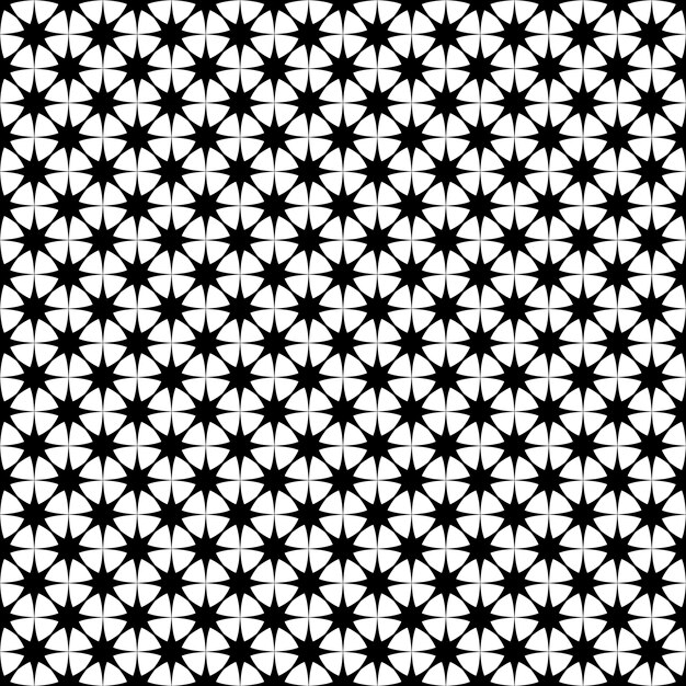 Seamless patrón de estrellas monocromo - vector de fondo diseño gráfico de formas geométricas poligonales