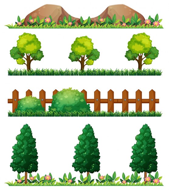 Seamless rocas y vallas ilustración