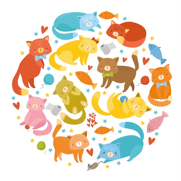 Secta vectorial con gatos