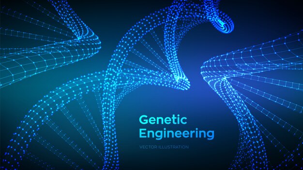 Secuencia de ADN Estructura de estructura de moléculas de código de ADN de estructura metálica.
