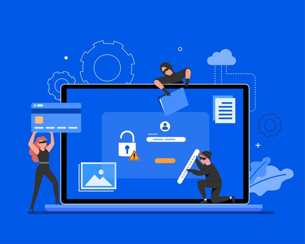 Seguridad de datos global, seguridad de datos personales, ilustración de concepto en línea de seguridad de datos cibernéticos, seguridad de Internet o privacidad y protección de la información.