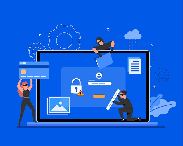 Seguridad de datos global, seguridad de datos personales, ilustración de concepto en línea de seguridad de datos cibernéticos, seguridad de Internet o privacidad y protección de la información.