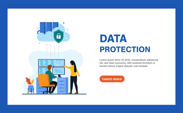 Seguridad de datos global, seguridad de datos personales, ilustración de concepto en línea de seguridad de datos cibernéticos, seguridad de Internet o privacidad y protección de la información.