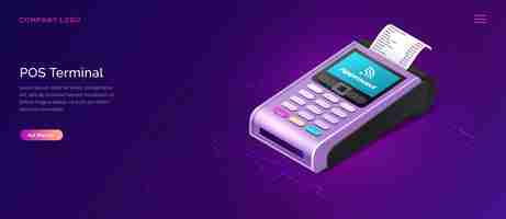 Vector gratuito seguridad de terminal pos, concepto de negocio isométrico