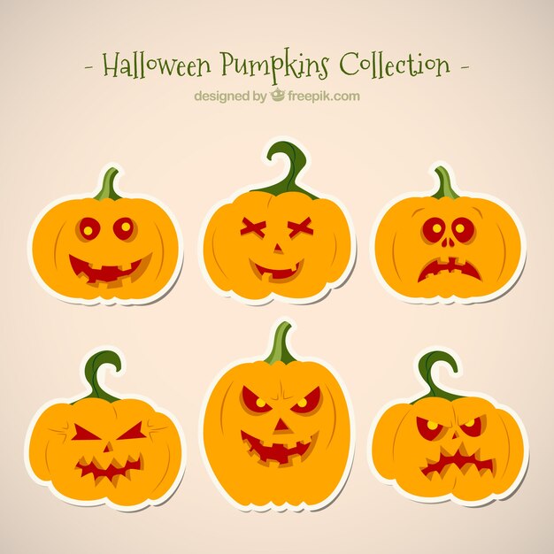 Seis calabazas para Halloween