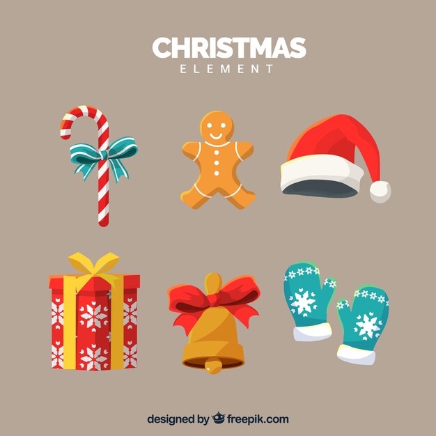 Seis elementos realistas de navidad