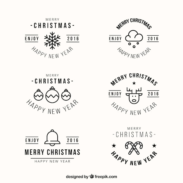 Seis insignias navideñas