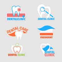 Vector gratuito seis logotipos para clínica dental