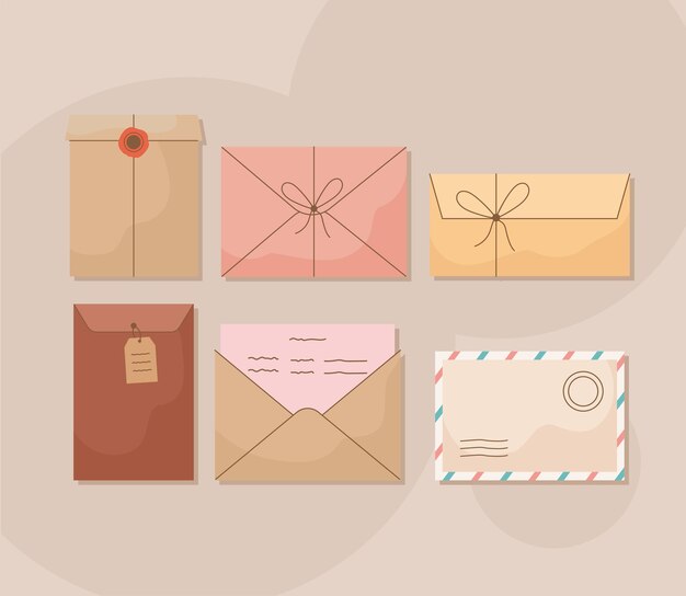 Seis sobres de cartas