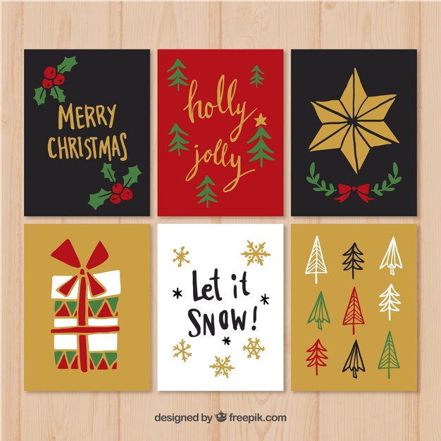 Seis tarjetas de navidad