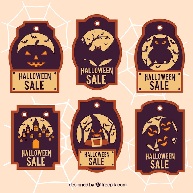 Vector gratuito seis vales de descuento para halloween