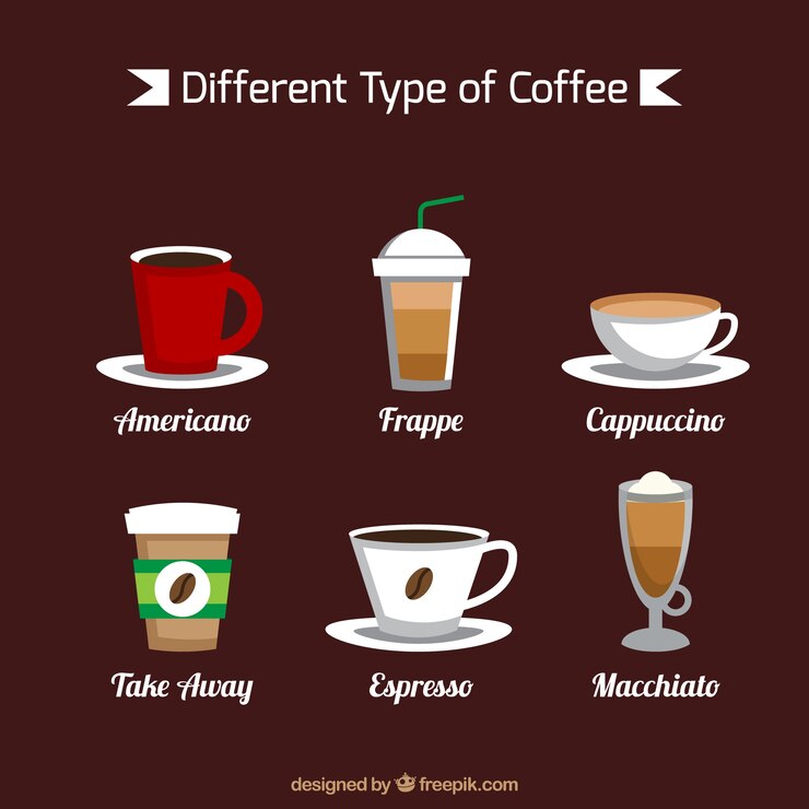 Vector gratuito seis variedades de café
