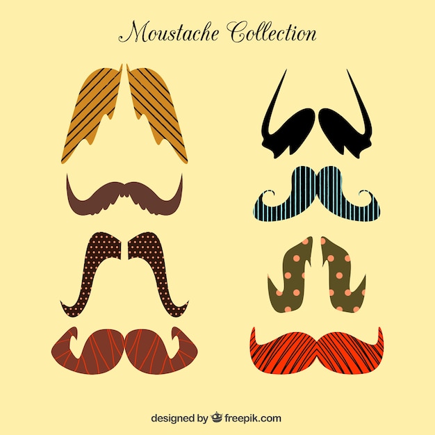 Vector gratuito selección de bigotes decorativos