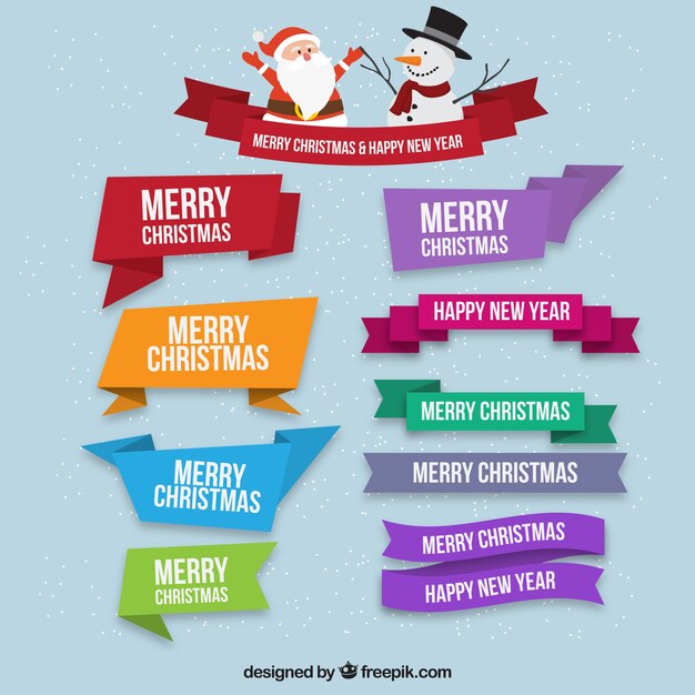 Selección de cintas navideñas coloridas