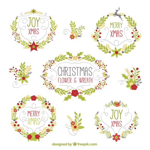 Selección de coronas florales para navidad