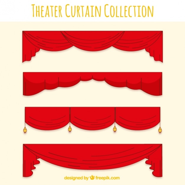 Vector gratuito selección de cortinas de teatro decorativas rojas