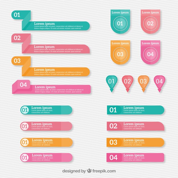 Selección de elementos infográficos geométricos